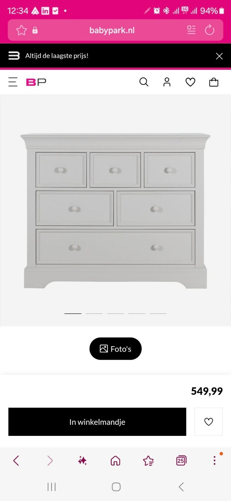 commode, Kinderen en Baby's, Kinderkamer | Commodes en Kasten, Ophalen of Verzenden, 50 tot 70 cm, 100 cm of meer, 90 tot 105 cm