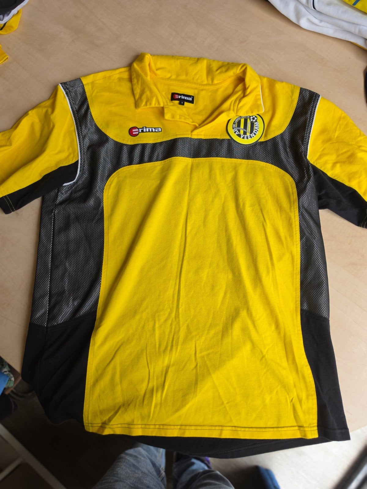 BV VEENDAM 2006–2009 Erima sportshirt geel/zwart - maat 8, Maat 38/40 (M), Erima, Geel, Overige typen