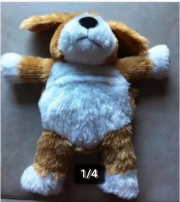 Knuffel hondje Ostoy L 40 cm bruin/wit, Ophalen, Overige merken, Hond, Zo goed als nieuw
