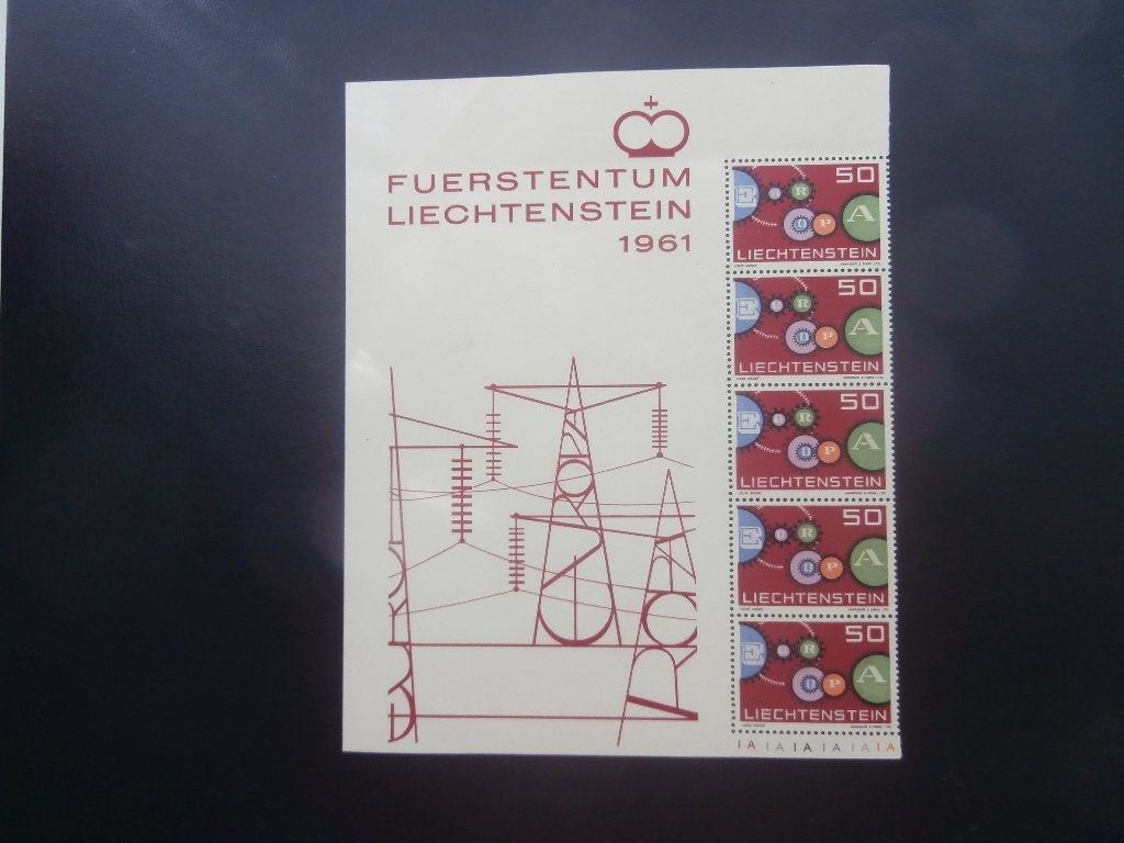 LIECHTENSTEIN 1961; VELDEEL EUROPAZEGELS, Verzenden, Overige landen, Postfris