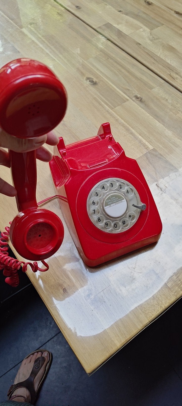 Vintage rode draaischijf telefoon - ProTelx GPO746, Ophalen of Verzenden, Zo goed als nieuw, Met draaischijf
