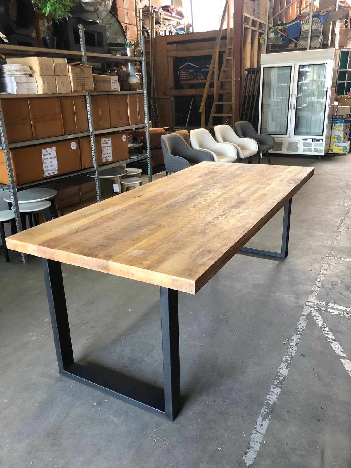 Bartafel mangohout, Huis en Inrichting, Tafels | Eettafels, 200 cm of meer, Zo goed als nieuw, Rechthoekig, 50 tot 100 cm