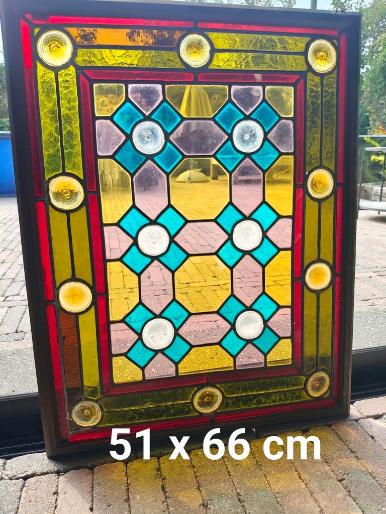 Glas in lood raam, Antiek en Kunst, Antiek | Glas en Kristal, Ophalen