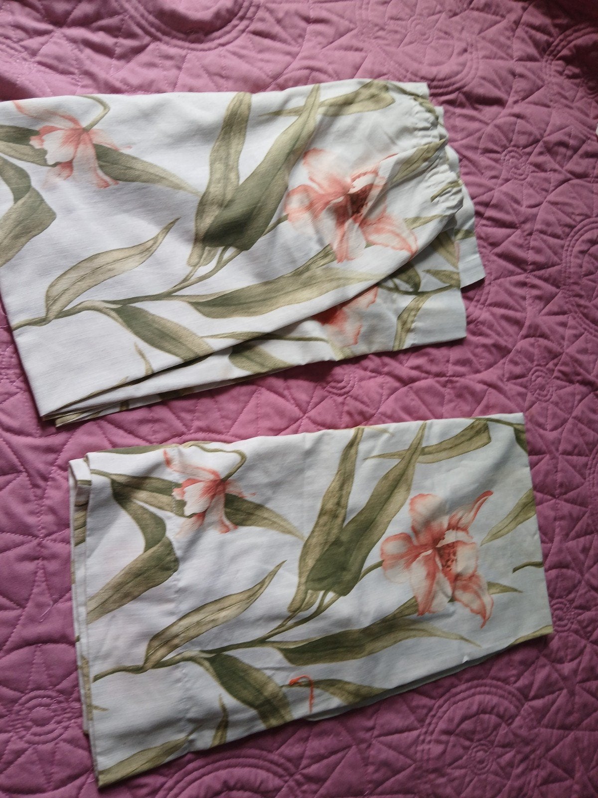 2x Gordijnen met bloemenprint, 90x129 cm, Ophalen of Verzenden, Gebruikt, Groen, Gordijn