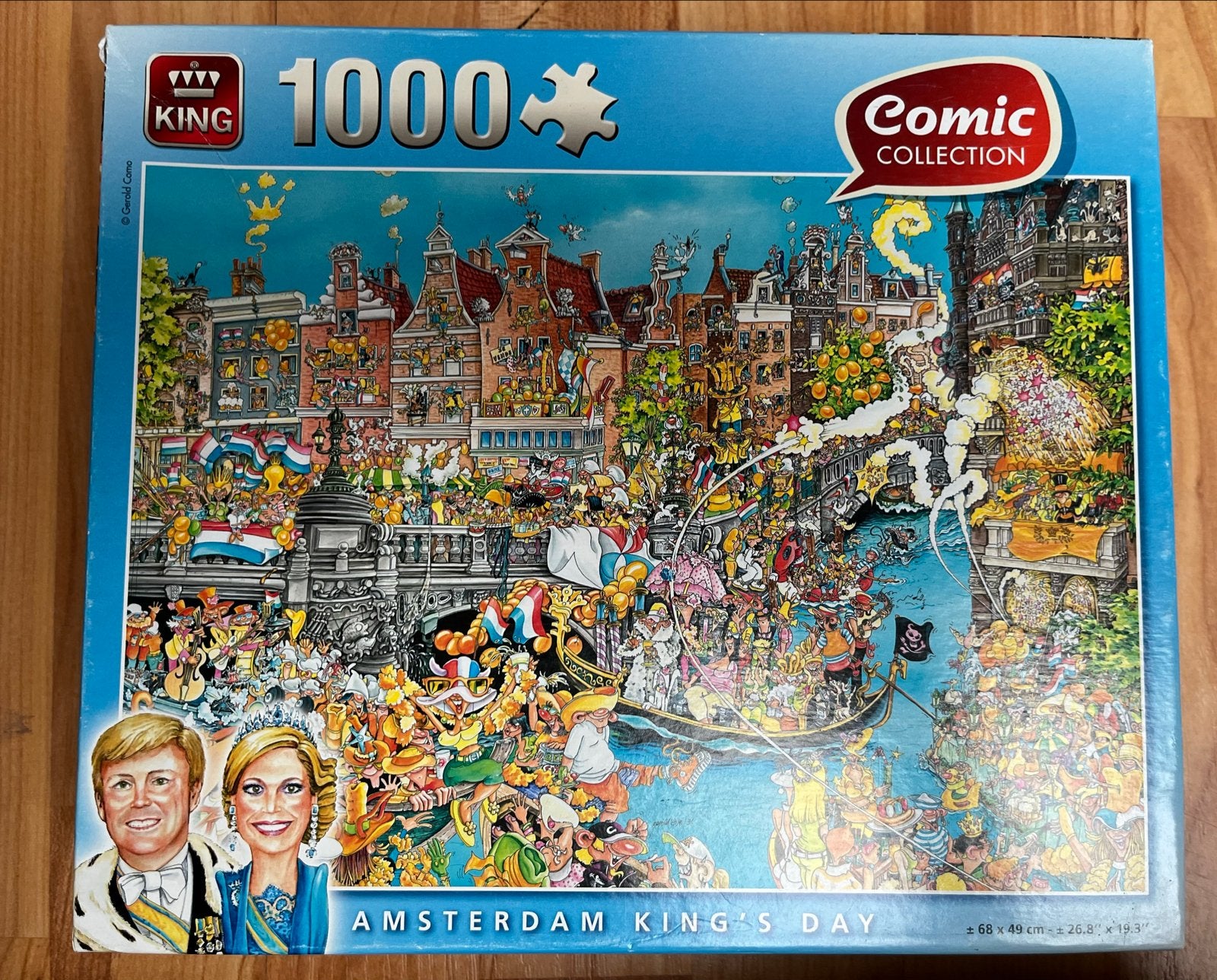 2x Legpuzzel 1000 stukjes: Amsterdam King's Day & Gnomes, Hobby en Vrije tijd, Denksport en Puzzels, Ophalen, 500 t/m 1500 stukjes