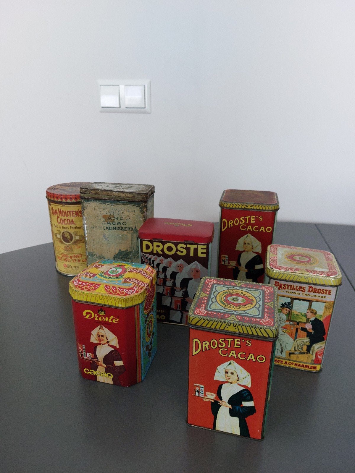 Collectie cacao blikken: Droste, van Houten, Kwatta, Ophalen, Zo goed als nieuw, Overige, Droste