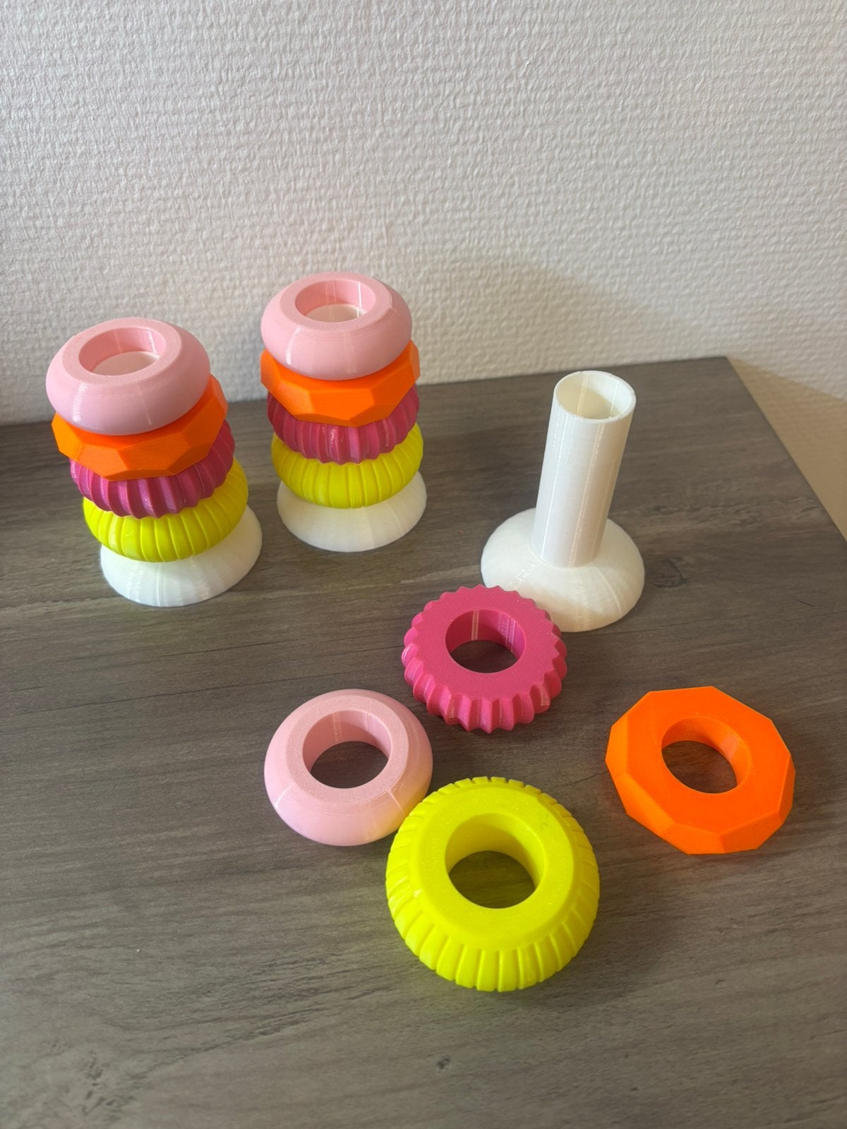 3 leuke 3d geprinte kandelaars, 10 cm, Kunststof, Meerkleurig, Overige merken