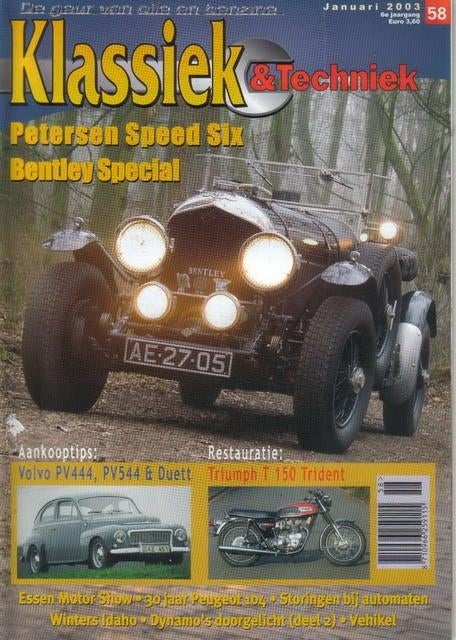 Klassiek & Techniek 58 2003 : Volvo PV - Triumph - Peugeot, Boeken, Ophalen of Verzenden, Gelezen, Algemeen