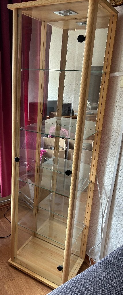Vitrinekast incl verlichting, Huis en Inrichting, Kasten | Vitrinekasten, Ophalen, Met plank(en), Minder dan 50 cm, Gebruikt