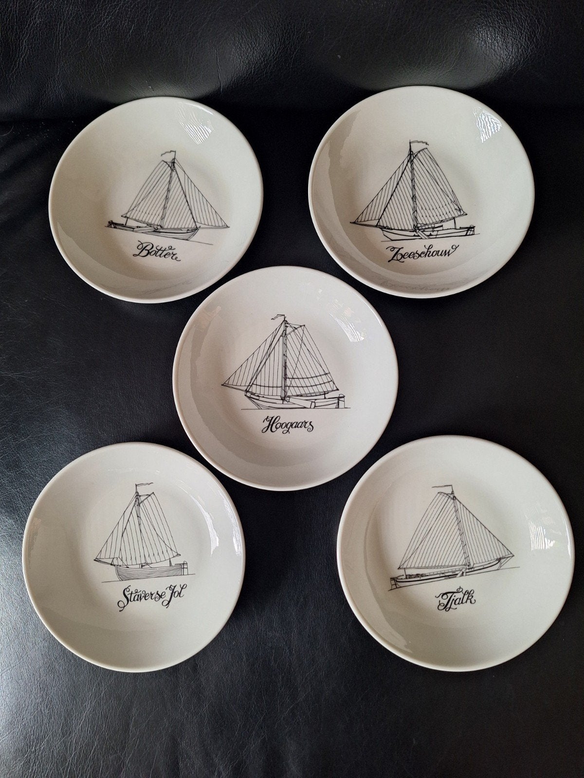 5 Jamin schaaltjes met Hollandse schepen. Als nieuw., Overige merken, Vintage, Ophalen of Verzenden, Aardewerk