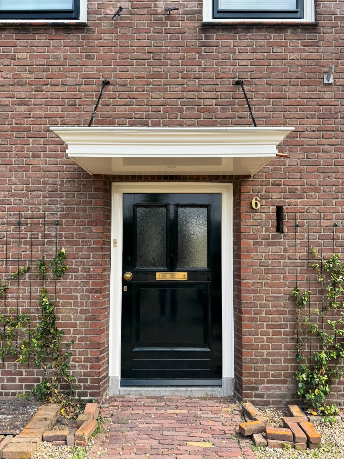 Houten deurluifel met zwarte trekstangen, Ophalen, Nieuw, Hout