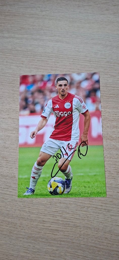 Foto met handtekening; Oscar Gloukh # Ajax Amsterdam, Ophalen of Verzenden, Nieuw, Ajax, Overige typen