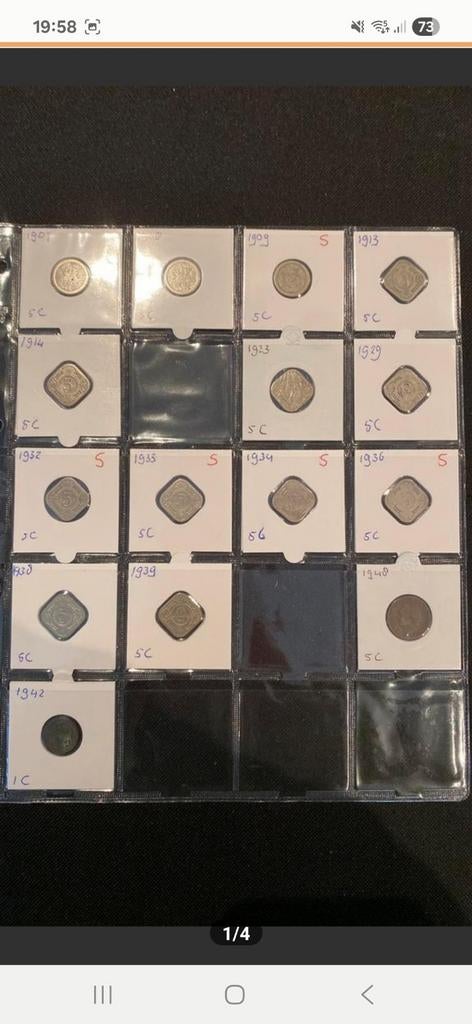 Wilhelmina 5 cent, 2,5 cent, 1cent en half cent, Postzegels en Munten, Munten | Nederland, Ophalen of Verzenden, Koningin Wilhelmina