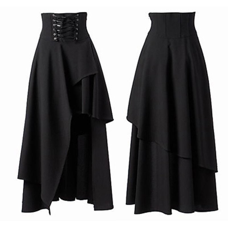 Zwarte lange gothic rok (dames vrouwen victoriaanse kleding), Verzenden, Nieuw, Onderkleding