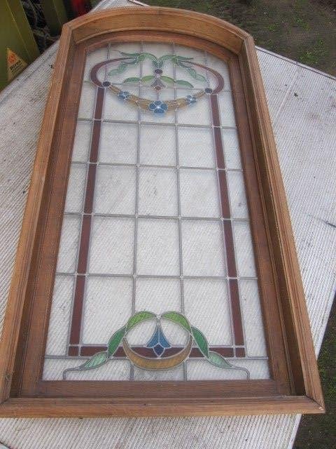 176,5hx89br Glas in lood raam eiken kader incl. kozijn