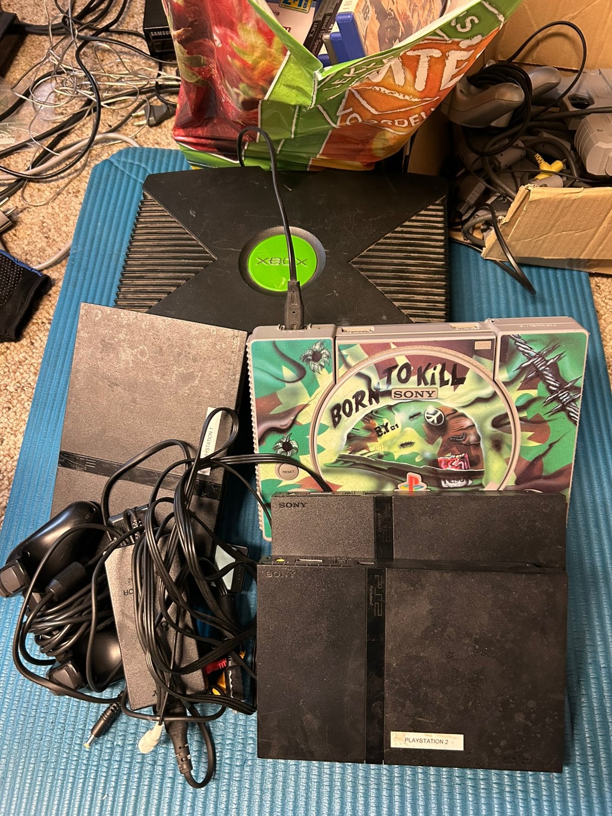 Xbox en playstation 2, Spelcomputers en Games, Spelcomputers | Sony PlayStation 2, Ophalen, Zo goed als nieuw, Met 1 controller