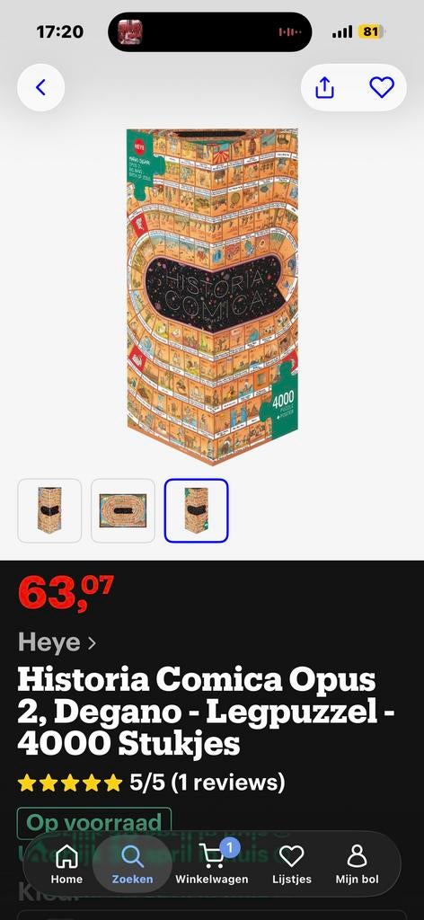Heye Historia Comica Opus 2 Legpuzzel - 4000 Stukjes, Hobby en Vrije tijd, Denksport en Puzzels, Ophalen, Meer dan 1500 stukjes
