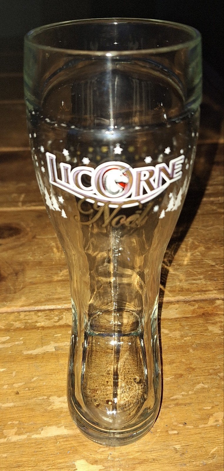 Licorne Noël laarsglas van 0,25 liter, Ophalen of Verzenden, Zo goed als nieuw, Bierglas
