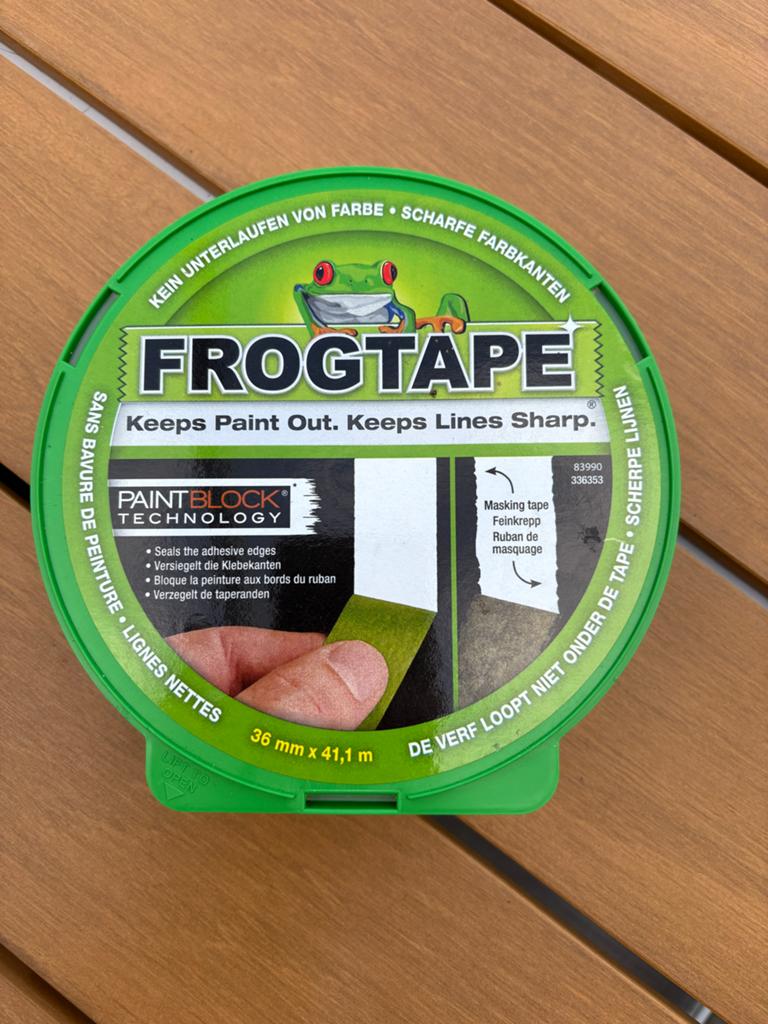 Frogtape Afplaktape 36mm x 41,1m - Scherpe Verfranden, Ophalen of Verzenden, Nieuw, Overige typen