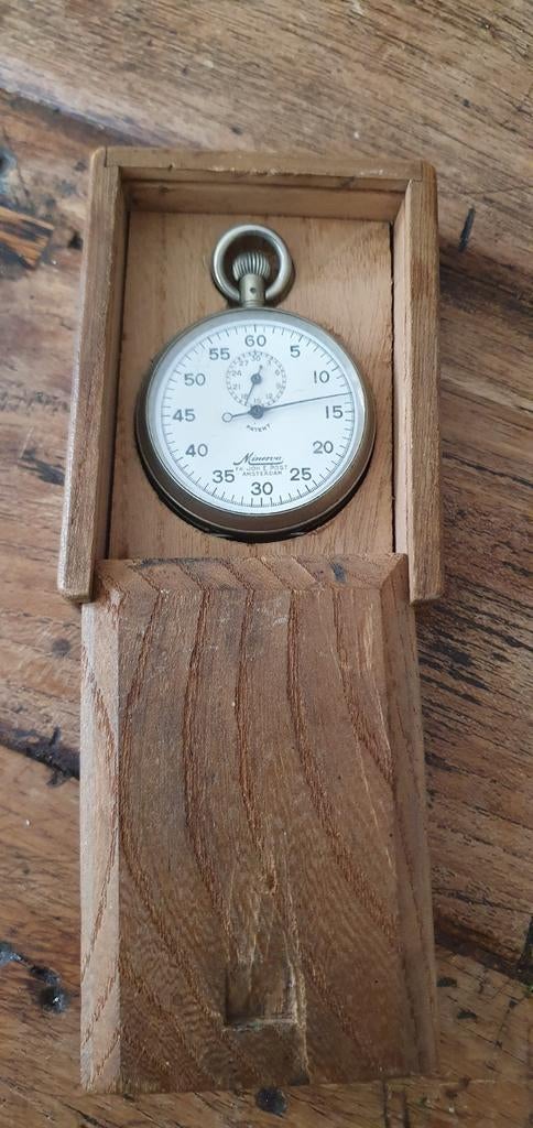 Prachtig minerva Joh.E.Post Amsterdam stopwatch in doosje, Ophalen of Verzenden, Overige materialen