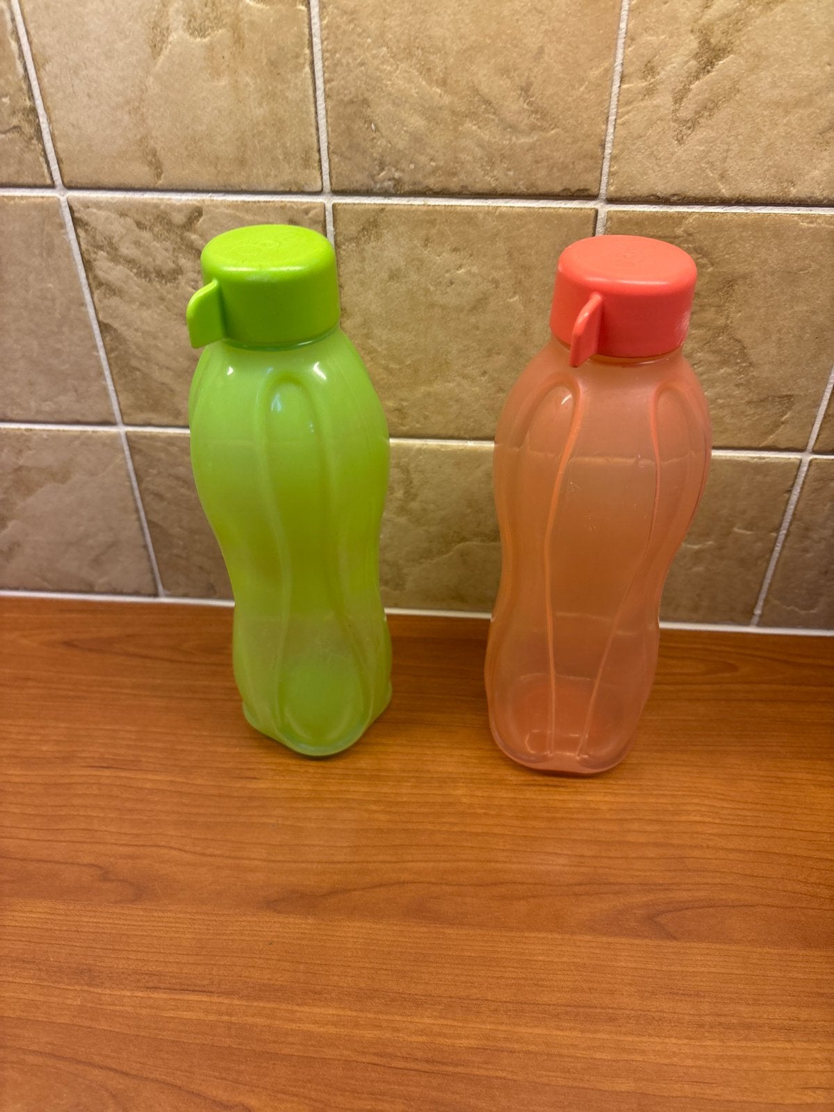 Tupperware Eco Flessen - Groen & Oranje), Ophalen, Gebruikt, Drinkfles, Groen