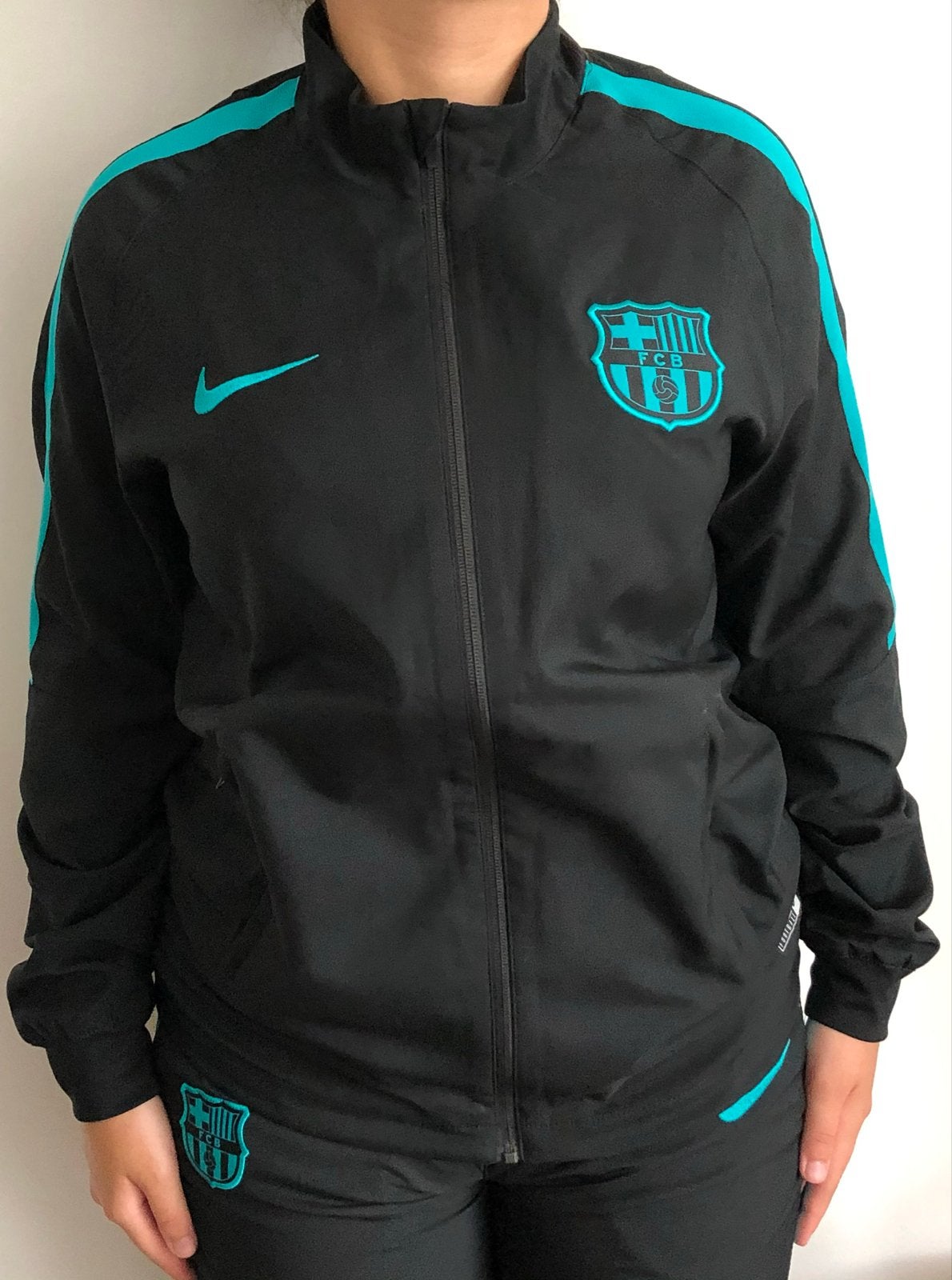 Nike FC Barcelona Trainingspak Zwart/Turquoise Maat M, Zwart, Nieuw, Fitness of Aerobics, Ophalen