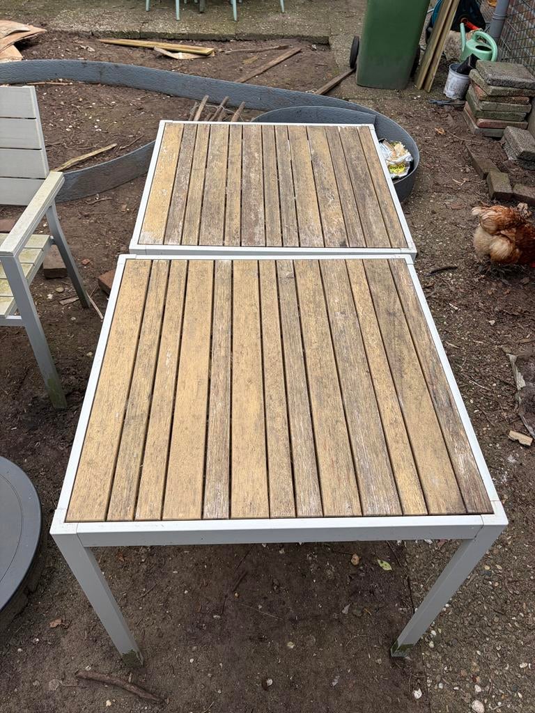 2x IKEA Själland tuintafels 70x70cm, Ophalen, Gebruikt, Vierkant, Hout