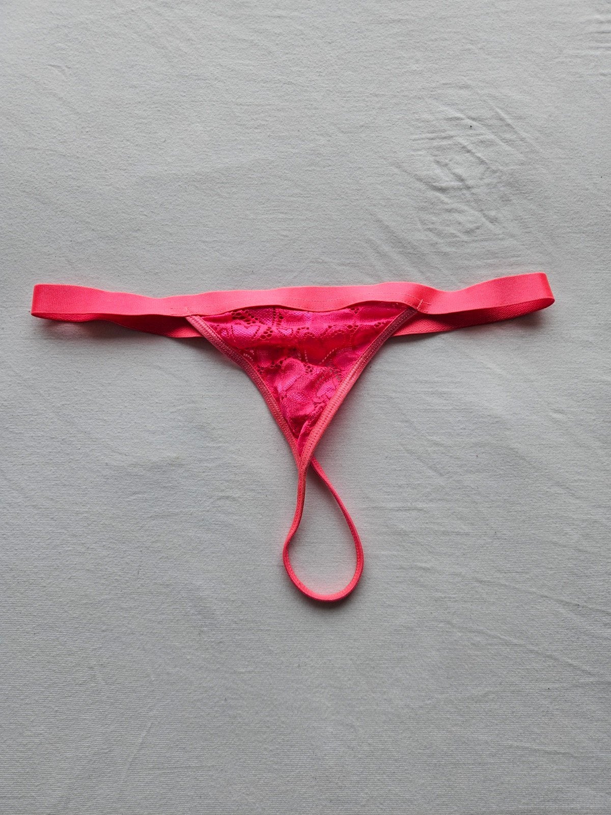 Roze string maat M met hartjes patroon, Verzenden, Roze, String