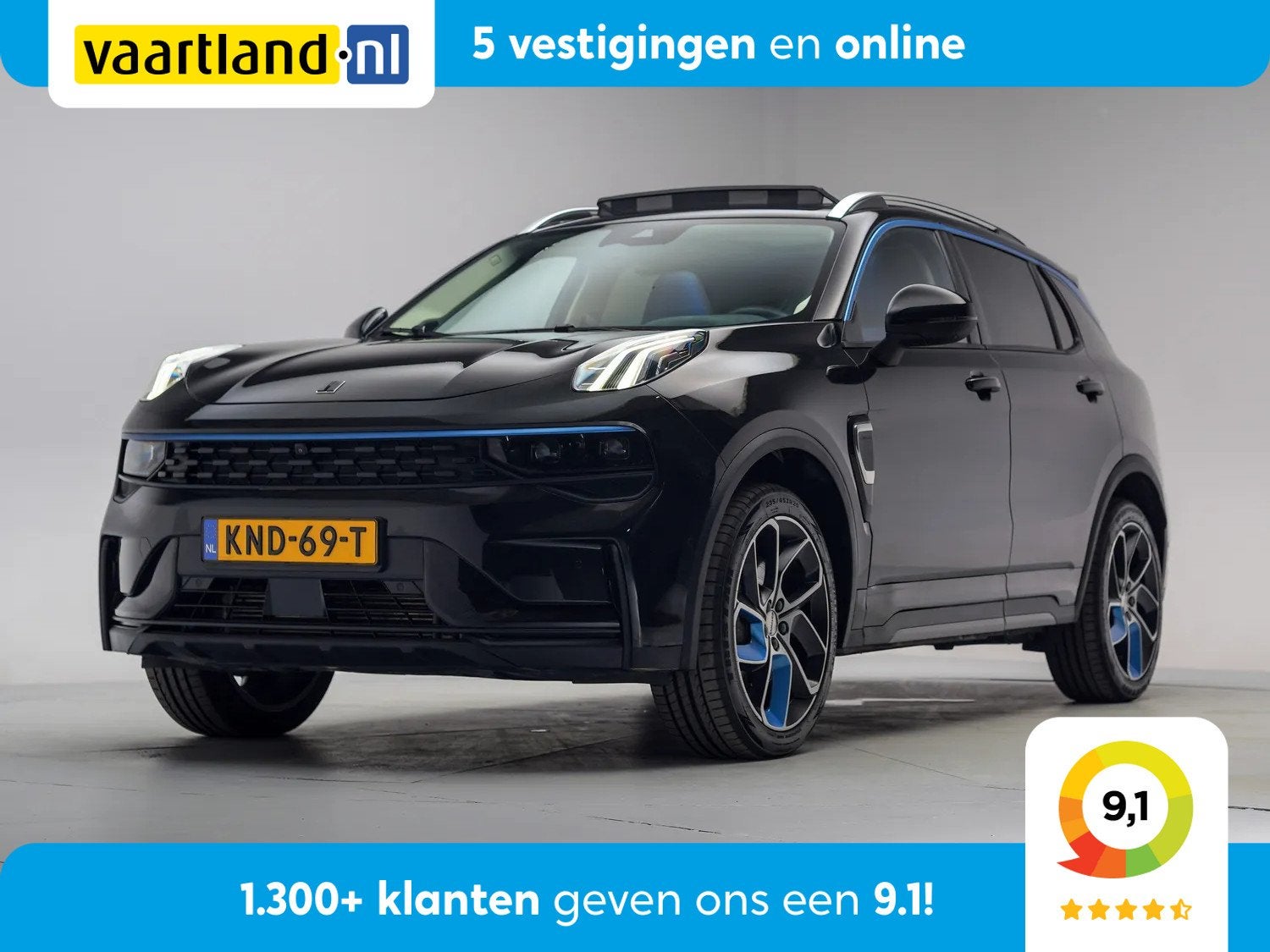 Lynk & Co 01 1.5 PHEV [ Panorama Navi 360-Camera Keyless ], Zwart, Plug-in hybride, Bedrijf, 1854 kg