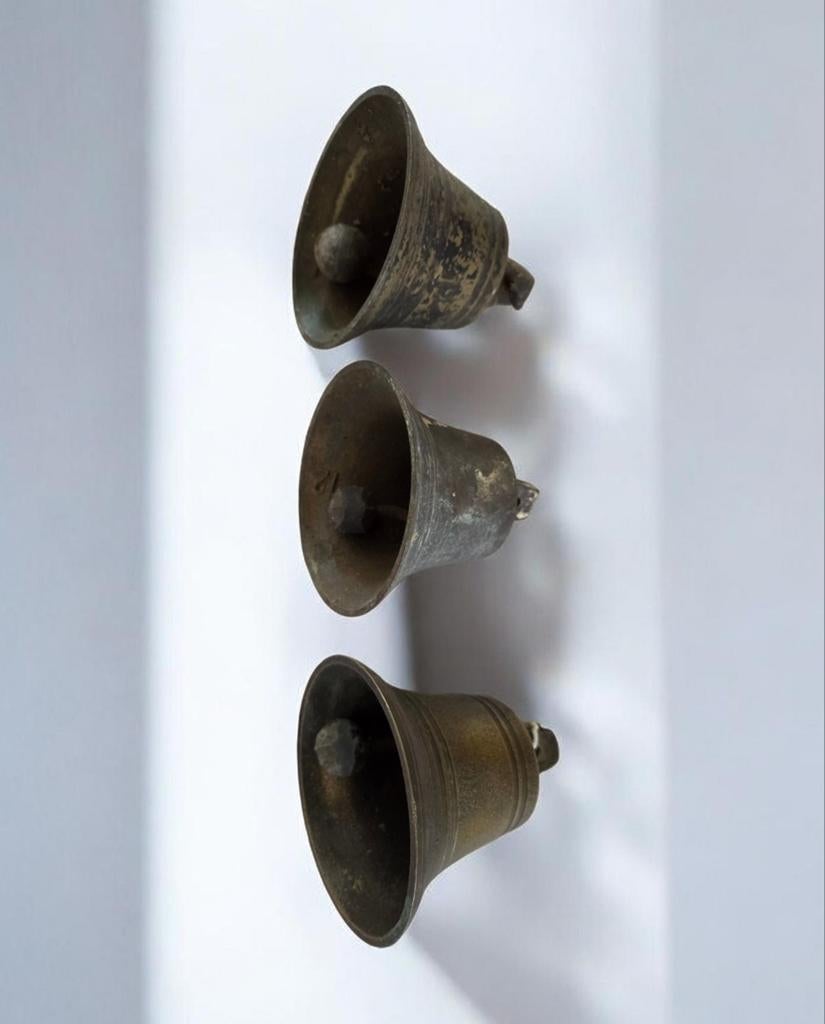 Oude koperen bellen - set van 3, Antiek en Kunst, Antiek | Koper en Brons, Ophalen of Verzenden, Koper