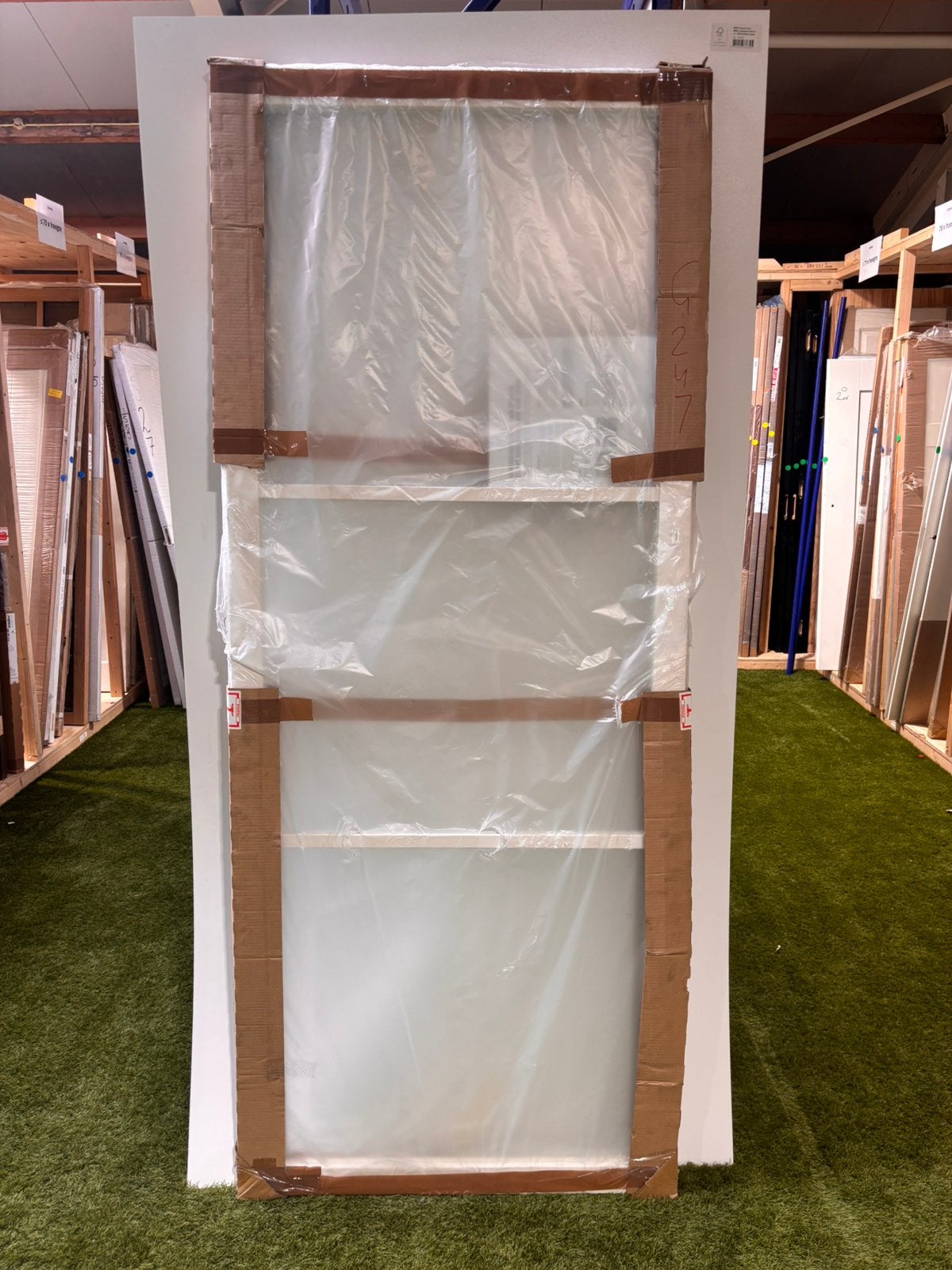 Svedex NDB901 glazen opdekdeur 93 x 231,5 cm links wit, 80 tot 100 cm, 215 cm of meer, Binnendeur, Ophalen of Verzenden
