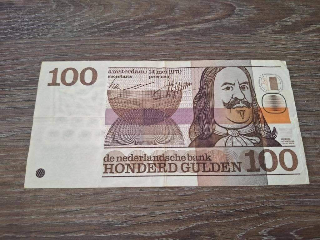Biljet 100 gulden Michiel de Ruyter, 1970, Ophalen of Verzenden, 100 gulden