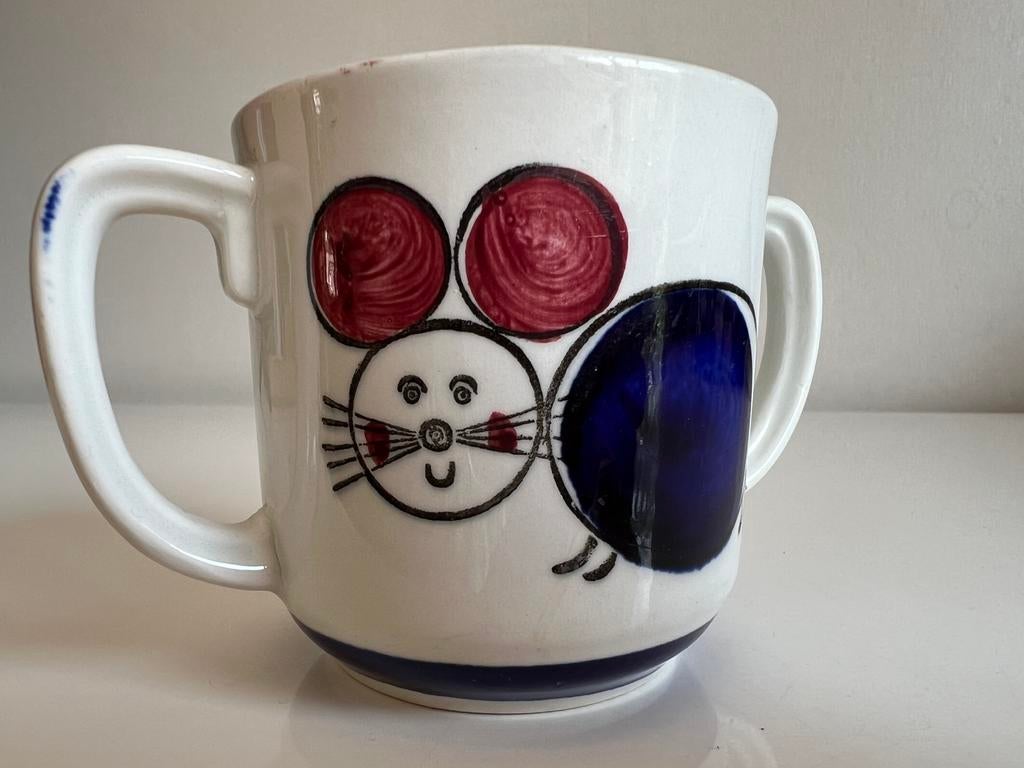 Vintage Rörstrand Kinderbeker Mok ‘Musikanten’ Muis Westman, Ophalen of Verzenden