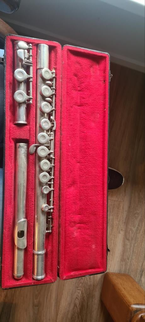Vintage Dwarsfluit Ph. Hakkert Jr. Rotterdam met koffer, Muziek en Instrumenten, Blaasinstrumenten | Dwarsfluiten en Piccolo's