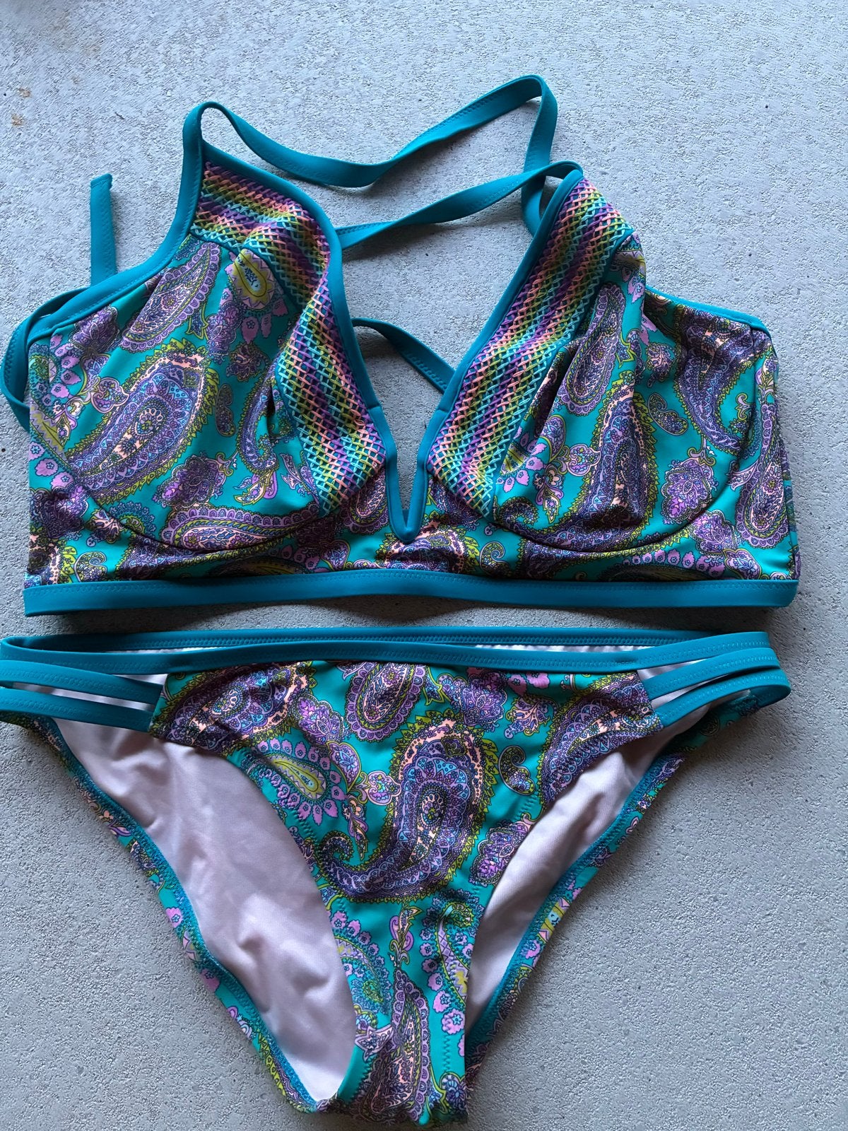 Schade Shore L zgan bikini blauw Paisley, Ophalen of Verzenden, Zo goed als nieuw, Blauw, Bikini