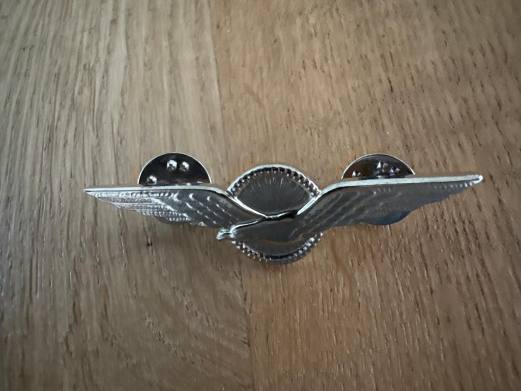 Luchtmacht wing zilverkleurig., Verzamelen, Verzenden, Luchtmacht, Nederland, Embleem of Badge