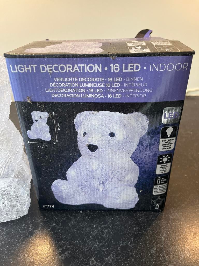 LED Lichtdecoratie IJsbeer - 16 LED's, Koud Wit, Kunststof, Ophalen of Verzenden, Zo goed als nieuw, Modern