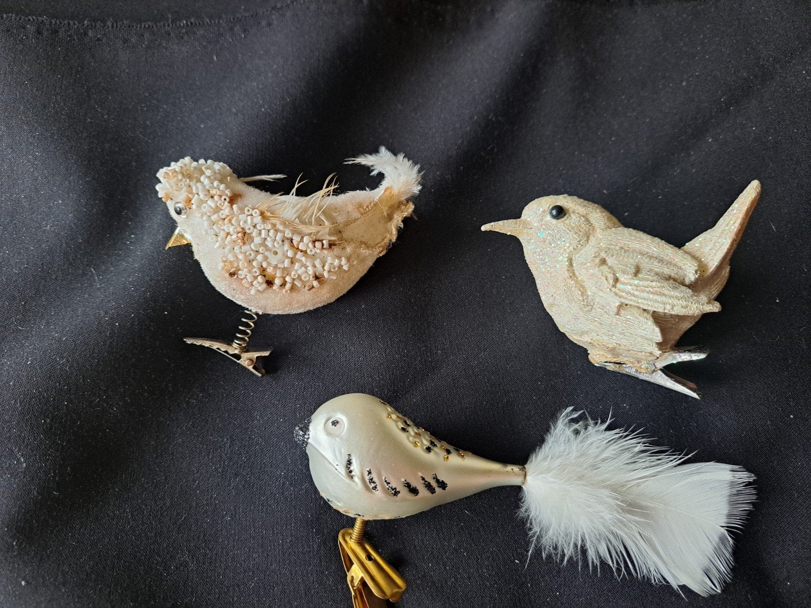 3 vogels op clip kerst, Ophalen of Verzenden