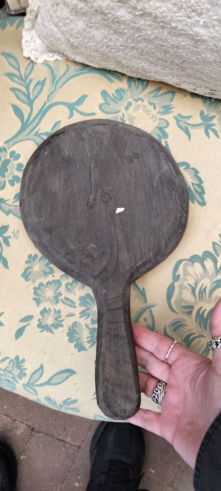 Brocante platte lepel hout plateau, Ophalen of Verzenden