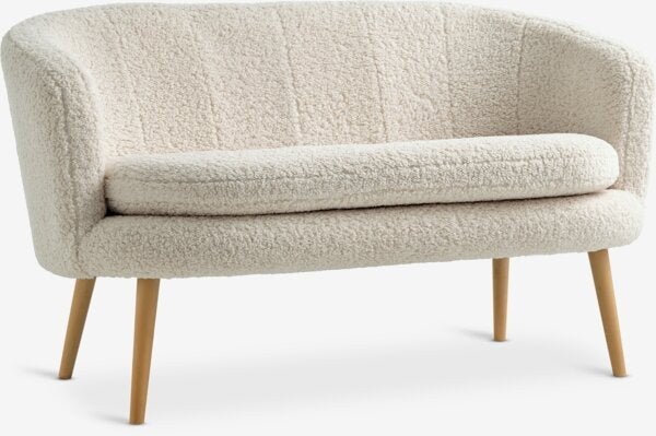 Bank , 2 zits in teddystof, Ophalen, 150 tot 200 cm, Tweepersoons, 75 tot 100 cm