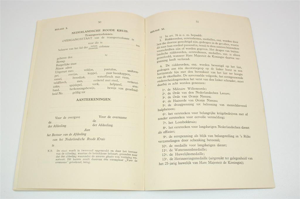 Voorschrift Transportcolonnes — Rode Kruis [1936] Zeldzaam, Verzenden, Gelezen
