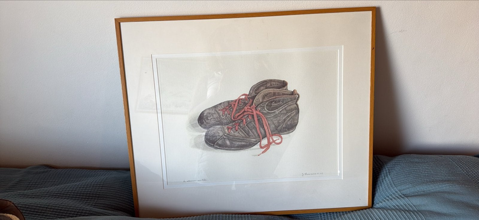 Kleurenlitho Jopie Huisman - Voetbalschoenen Abe Lenstra, Gelimiteerde oplage, Ophalen of Verzenden, Sport, Lithografie