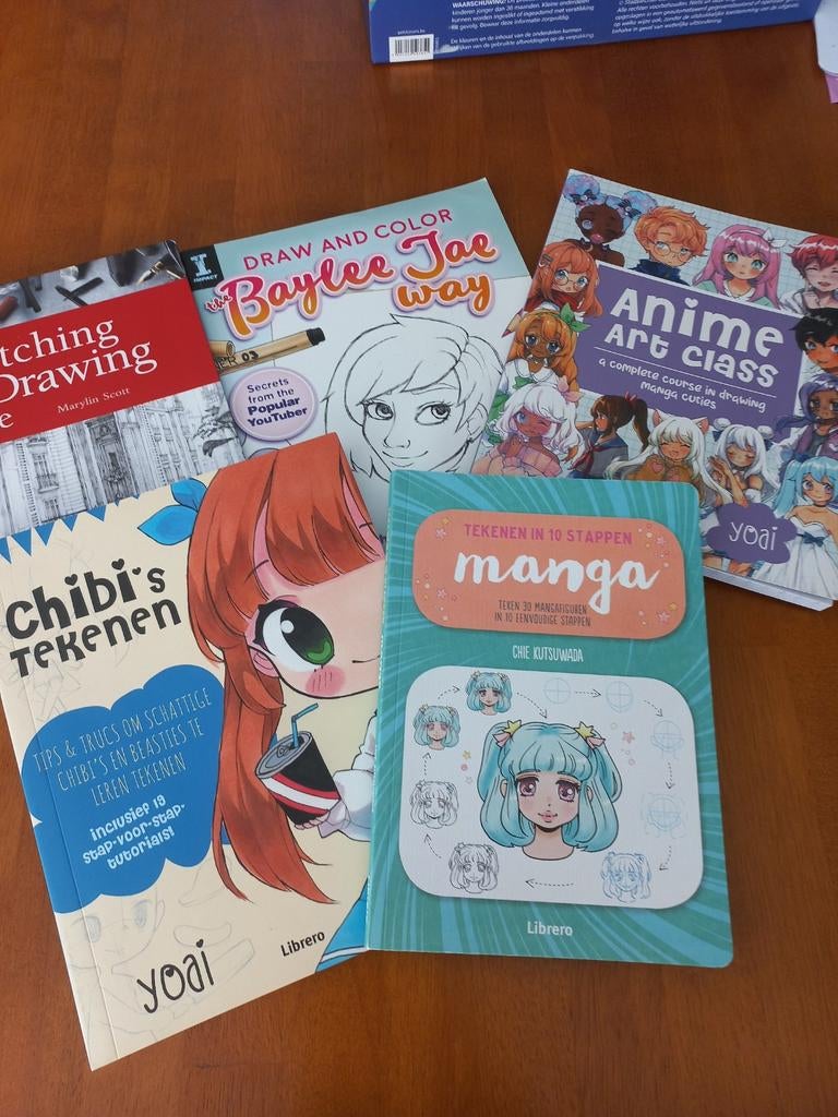 Manga & Anime Tekenboeken Set - 5 Boeken, Ophalen of Verzenden, Zo goed als nieuw, Boek of Gids