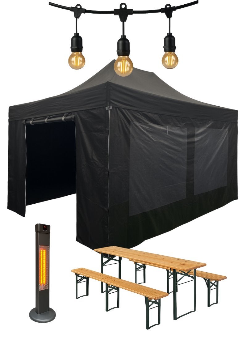 Partytentpakket Premium – Easy Up 3x4,5 meter te huur, Tuin en Terras, Partytenten, Ophalen, Zo goed als nieuw, Minder dan 5 meter