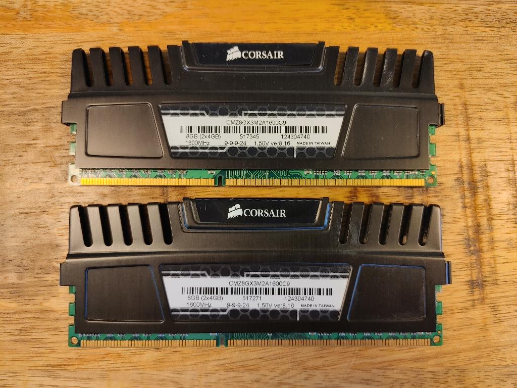 Corsair Vengeance Black 8GB DDR3 1600MHz DIMM Set (2x4GB), 8 GB, DDR3, Ophalen of Verzenden, Corsair