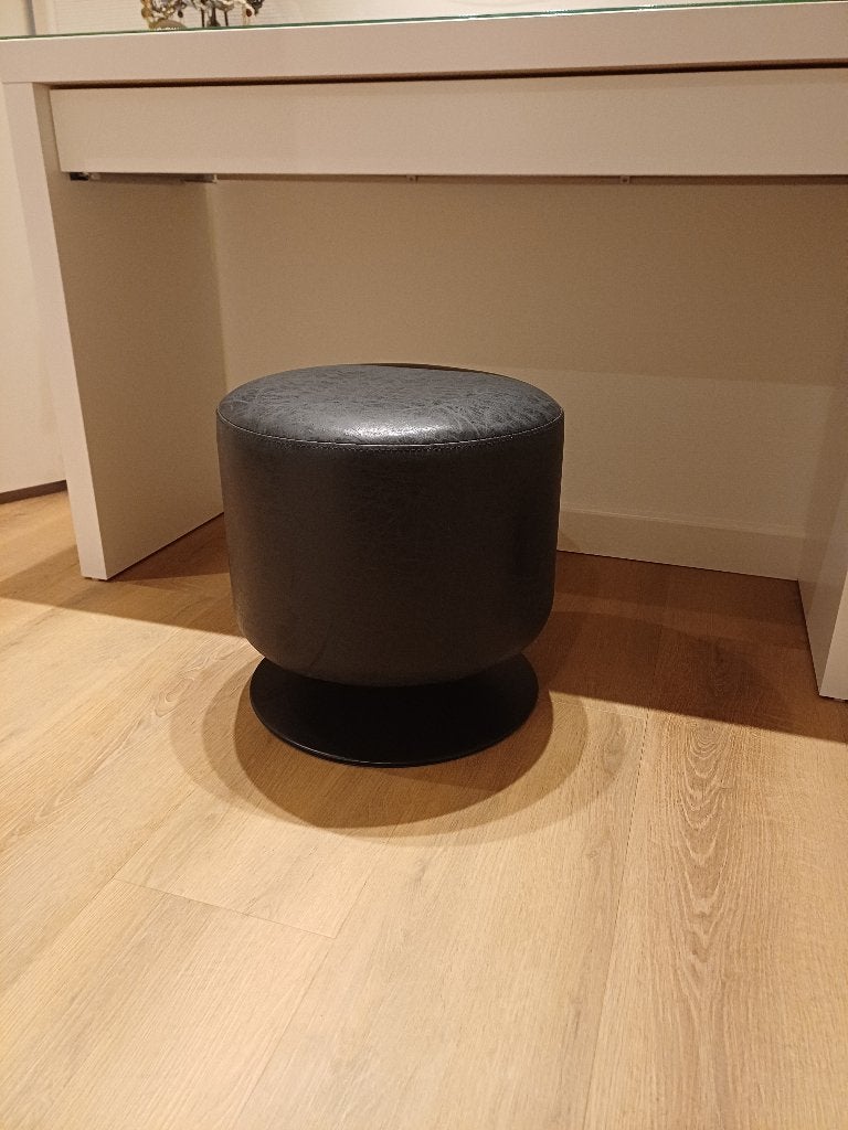 Poef hocker zwart, Ophalen, Minder dan 50 cm, Rond, Minder dan 50 cm