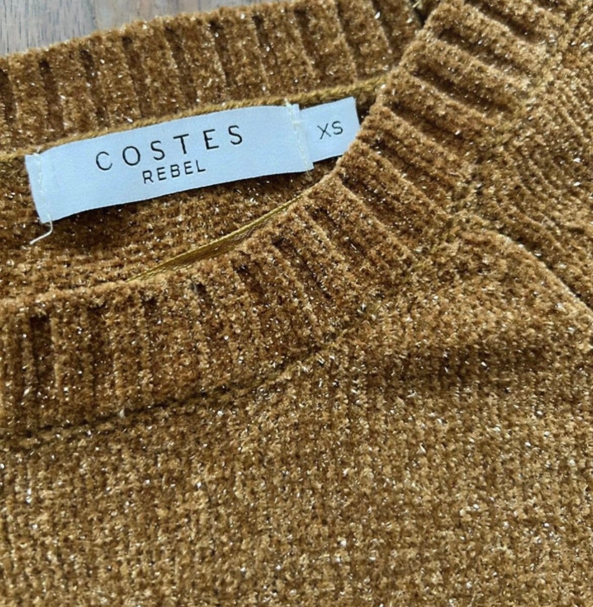 Trui oker/glitter Costes Maat xs, Kleding | Dames, Ophalen of Verzenden, Zo goed als nieuw, Maat 34 (XS) of kleiner, Geel