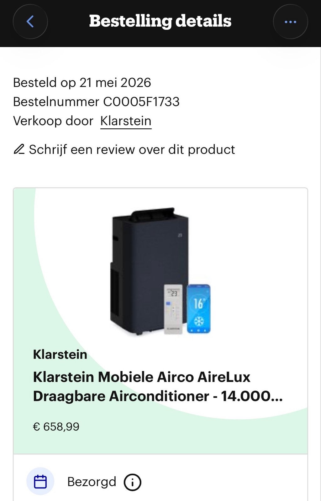 Klarstein Mobiele Airco AireLux 14.000 BTU - Donkergrijs, Ophalen, Minder dan 60 m³, 3 snelheden of meer, Zo goed als nieuw