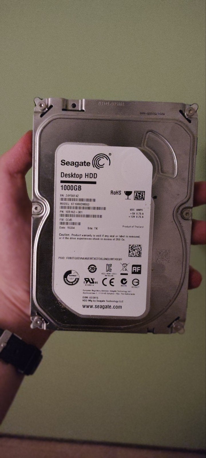 Seagate Desktop HDD 1TB (1000GB) SATA Harde Schijf, Computers en Software, Harde schijven, Gebruikt, Desktop, Intern, HDD, SATA