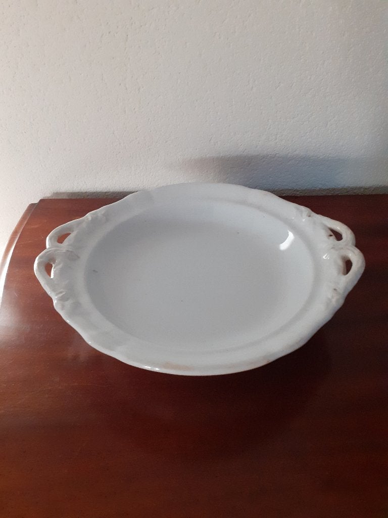Brocante schaal P. Regout wit antiek *eureka*, Ophalen of Verzenden